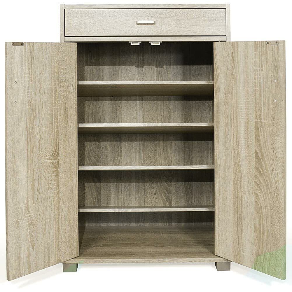 Mobile Multiuso in Legno 2 Ante 1 Cassetto 4 Ripiani Porta Scarpe 63x33H95cm Quercia in Comò e cassettiere Danyx - Casoria, commercioVirtuoso.it