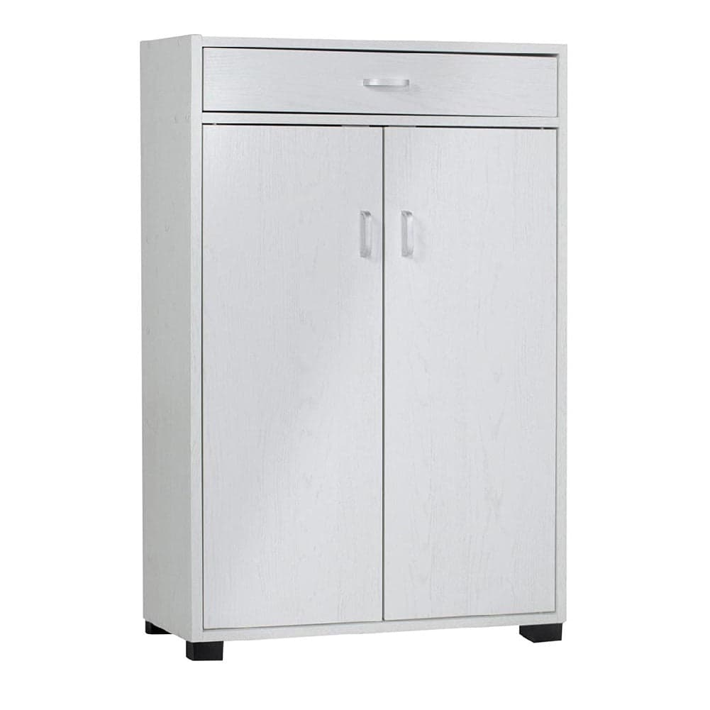 Mobile Multiuso in Legno 2 Ante 1 Cassetto 4 Ripiani Porta Scarpe 63x33H95cm Bianco in Scaffali portascarpe Danyx - Casoria, commercioVirtuoso.it