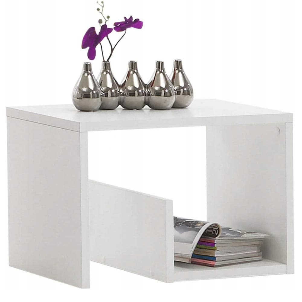 Tavolino da Salotto 2 Ripiani Legno Portariviste Design Moderno 59x36 H38cm Bianco in Tavolini da caffè Danyx - Casoria, commercioVirtuoso.it