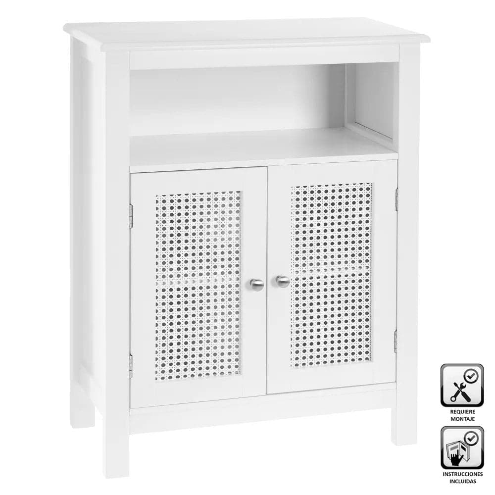 Mobile in Legno 60x28 H 80cm Bagno Camera Ingresso Salvaspazio 2Ante 1Vano Bianco in Mobili a terra Danyx - Casoria, commercioVirtuoso.it