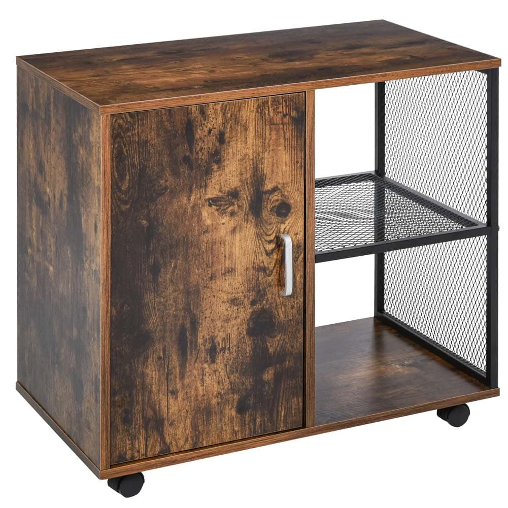 Mobile Ufficio Porta Stampante Legno MDF e Metallo 3 Ripiani 1 Anta Design Moderno in Supporti per stampante Danyx - Casoria, commercioVirtuoso.it