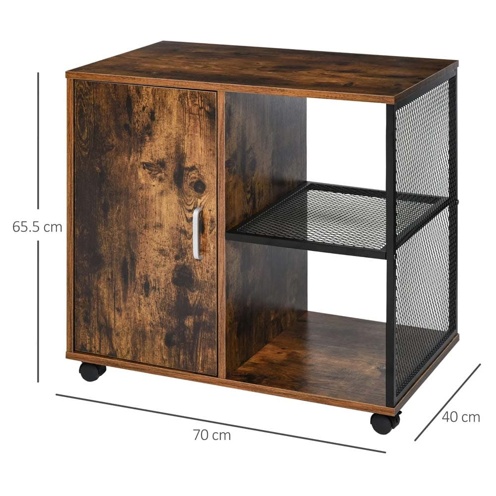 Mobile Ufficio Porta Stampante Legno MDF e Metallo 3 Ripiani 1 Anta Design Moderno in Supporti per stampante Danyx - Casoria, commercioVirtuoso.it
