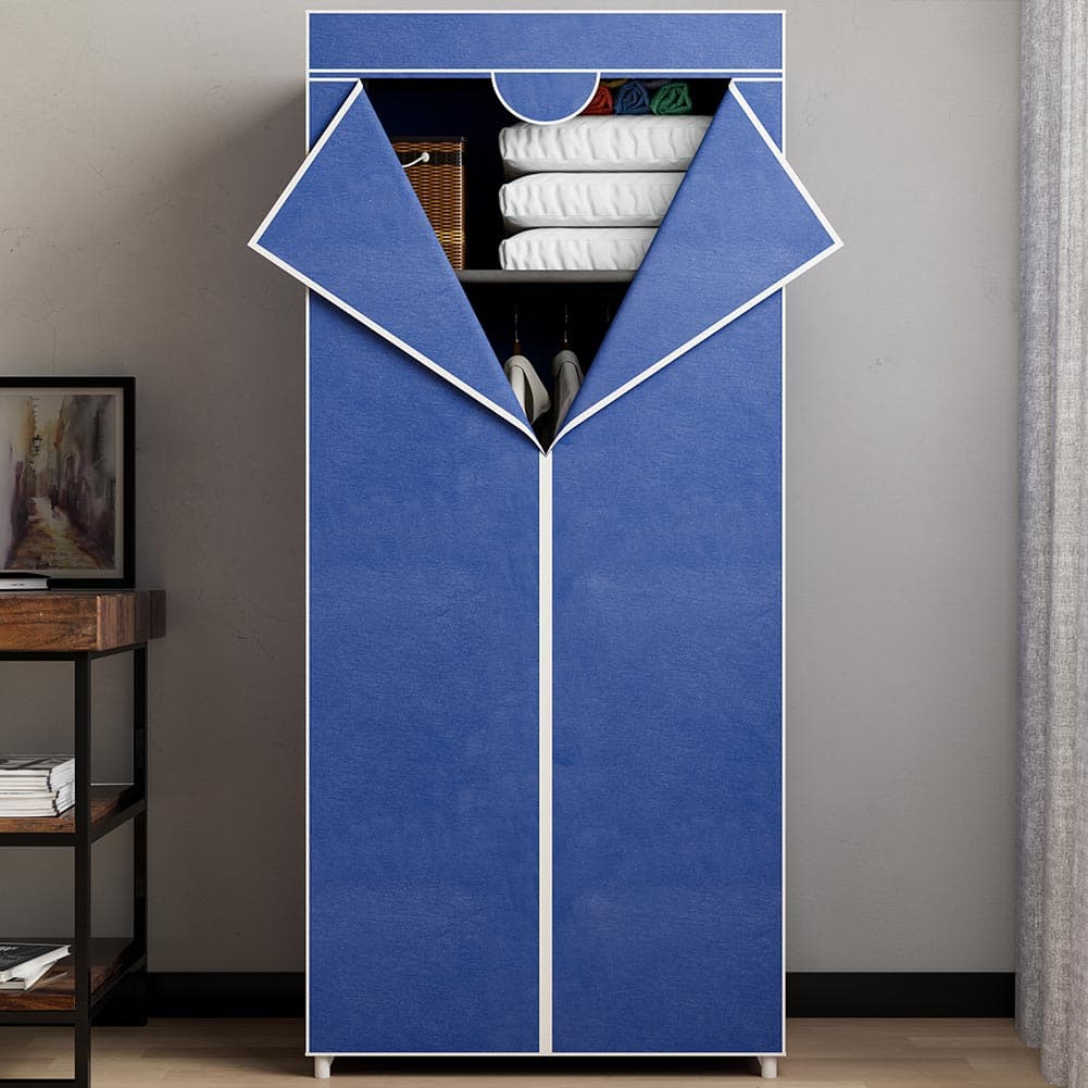 Armadio in Tessuto TNT Guardaroba Appendiabiti con Ripiano 70x46H160 cm Blu in Armadi pieghevoli Danyx - Casoria, commercioVirtuoso.it