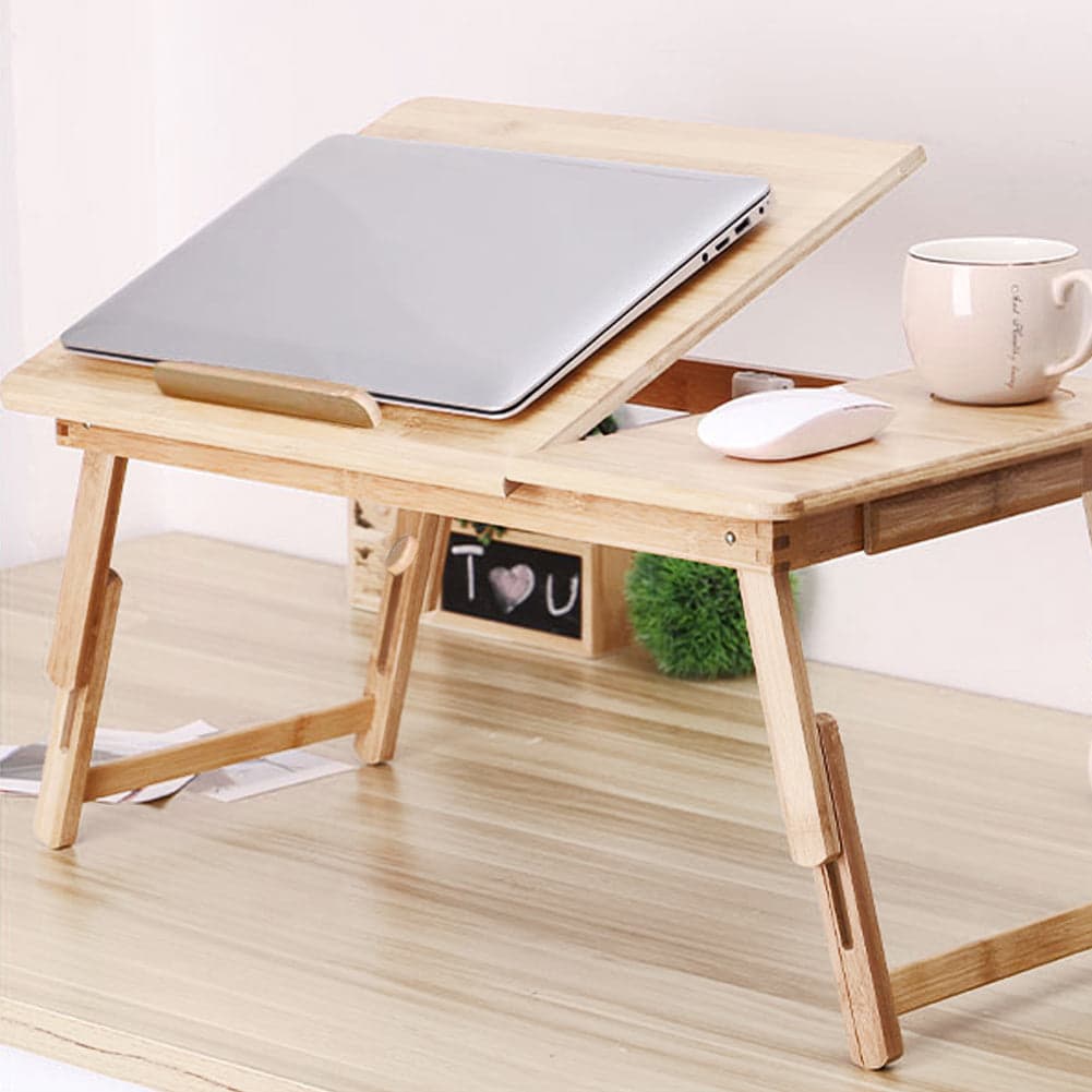 Tavolino Pieghevole Vassoio da Letto e Divano Porta PC con regolazione 65x40cm - 7