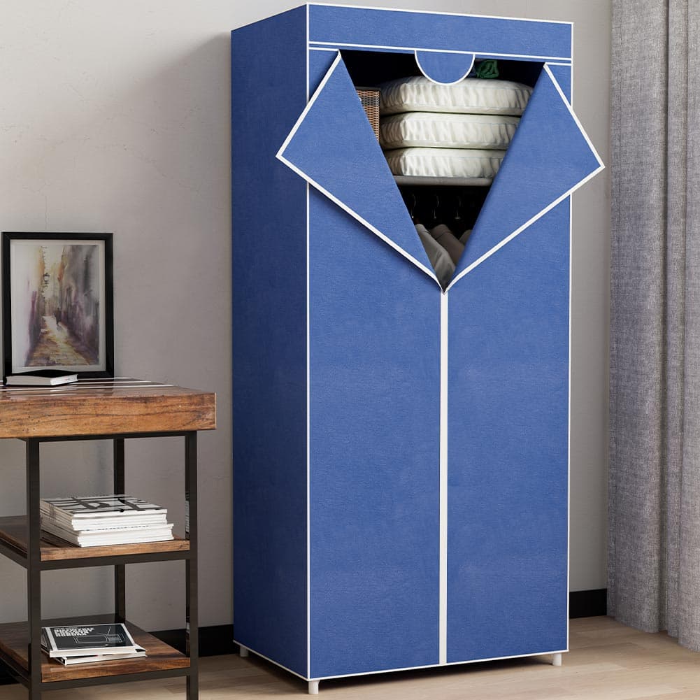 Armadio in Tessuto TNT Guardaroba Appendiabiti con Ripiano 70x46H160 cm Blu in Armadi pieghevoli Danyx - Casoria, commercioVirtuoso.it