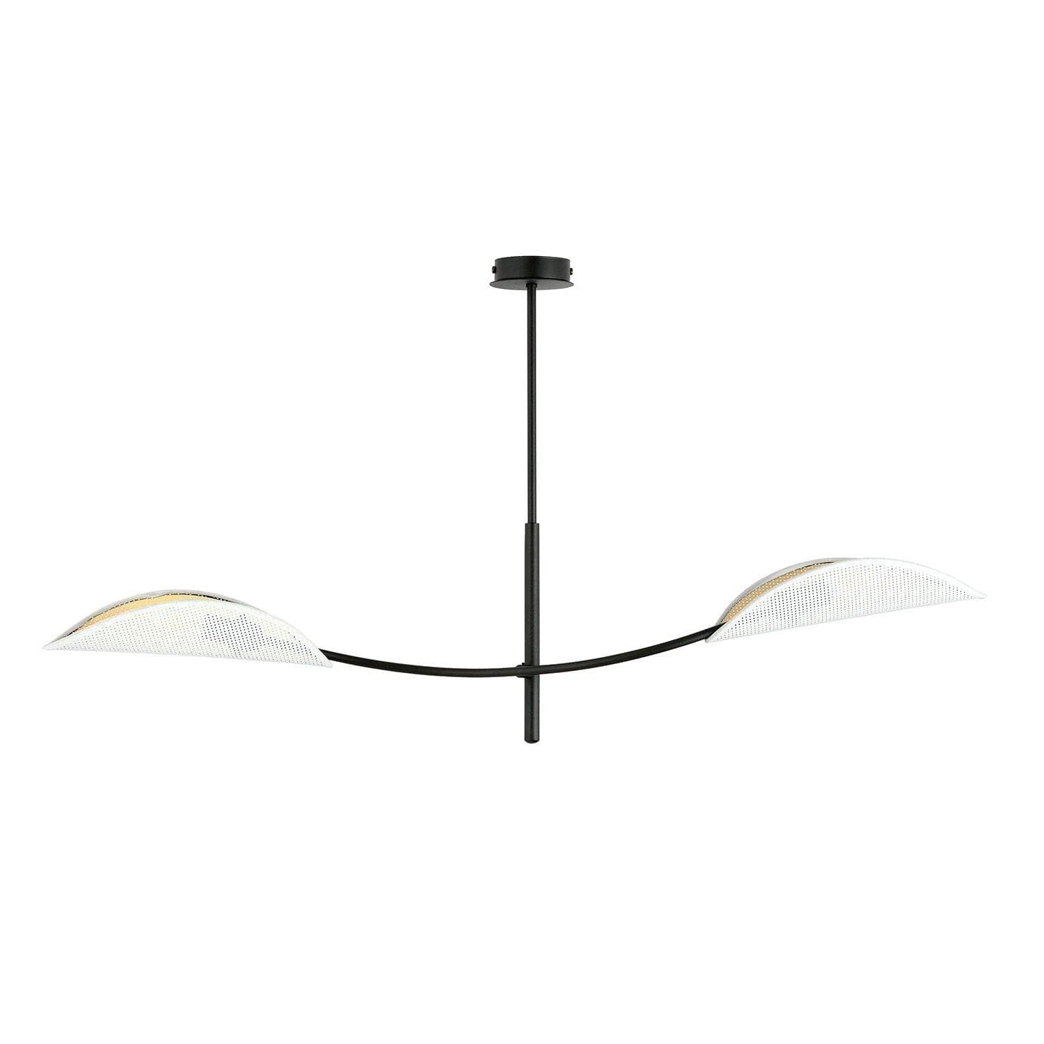 Sospensione Nordica 2 Luci Lotus In Acciaio Nero Bianco E Oro Bracci Regolabili in Lampade a sospensione LuceArt - Montecorvino Pugliano, commercioVirtuoso.it