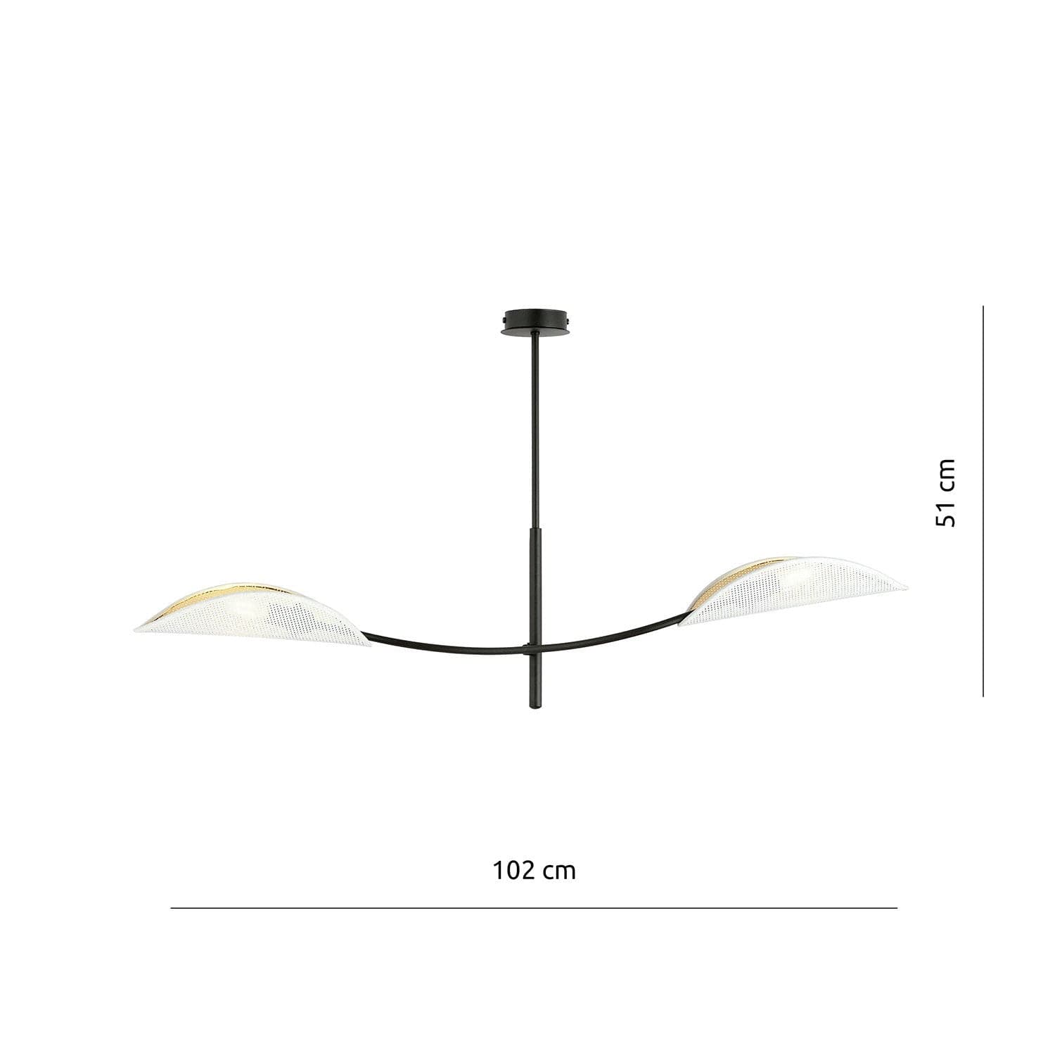 Sospensione Nordica 2 Luci Lotus In Acciaio Nero Bianco E Oro Bracci Regolabili in Lampade a sospensione LuceArt - Montecorvino Pugliano, commercioVirtuoso.it