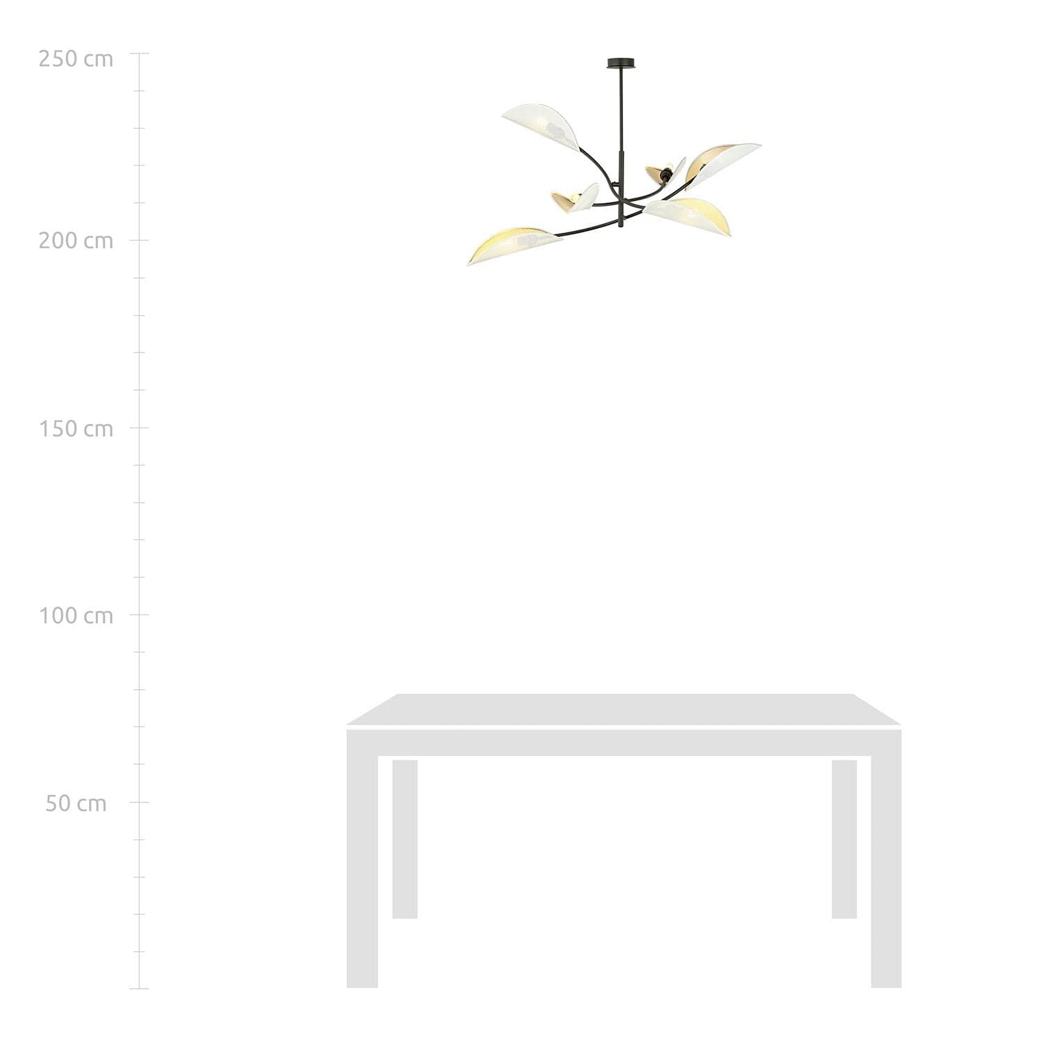 Sospensione Nordica 6 Luci Lotus In Acciaio Nero Bianco E Oro Bracci Regolabili in Lampade a sospensione LuceArt - Montecorvino Pugliano, commercioVirtuoso.it