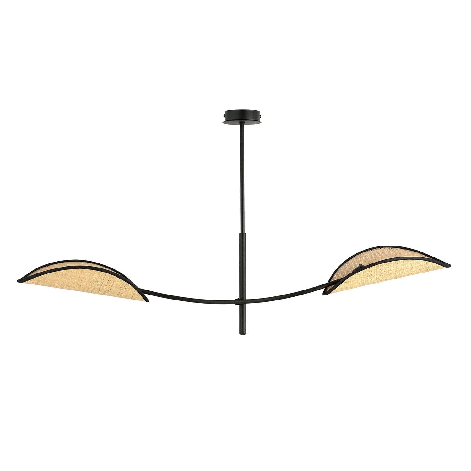 Sospensione Nordica 2 Luci Lotus In Acciaio E Rattan Con Bracci Regolabili in Lampade a sospensione LuceArt - Montecorvino Pugliano, commercioVirtuoso.it