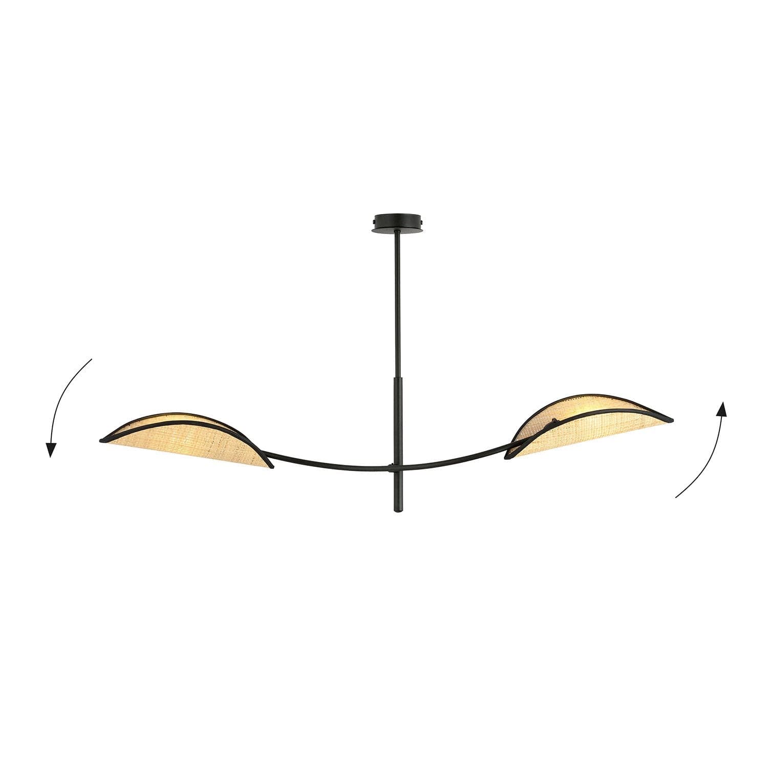 Sospensione Nordica 2 Luci Lotus In Acciaio E Rattan Con Bracci Regolabili in Lampade a sospensione LuceArt - Montecorvino Pugliano, commercioVirtuoso.it