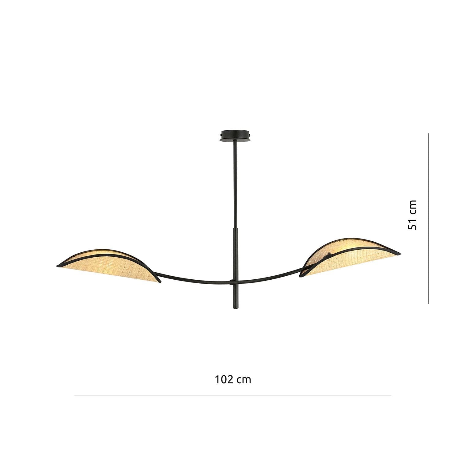 Sospensione Nordica 2 Luci Lotus In Acciaio E Rattan Con Bracci Regolabili in Lampade a sospensione LuceArt - Montecorvino Pugliano, commercioVirtuoso.it