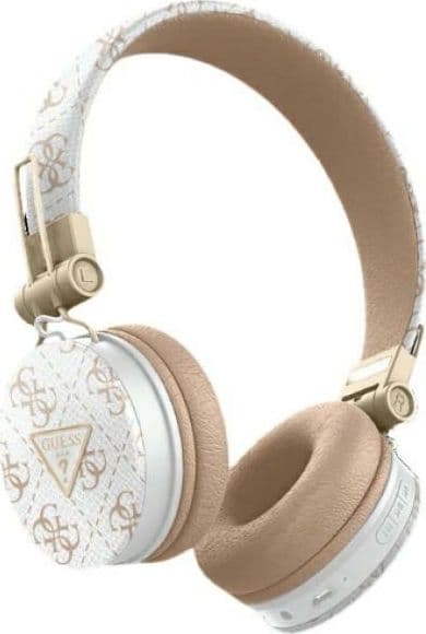 cuffia guess bluetooth con microfono bianca - beige con enc