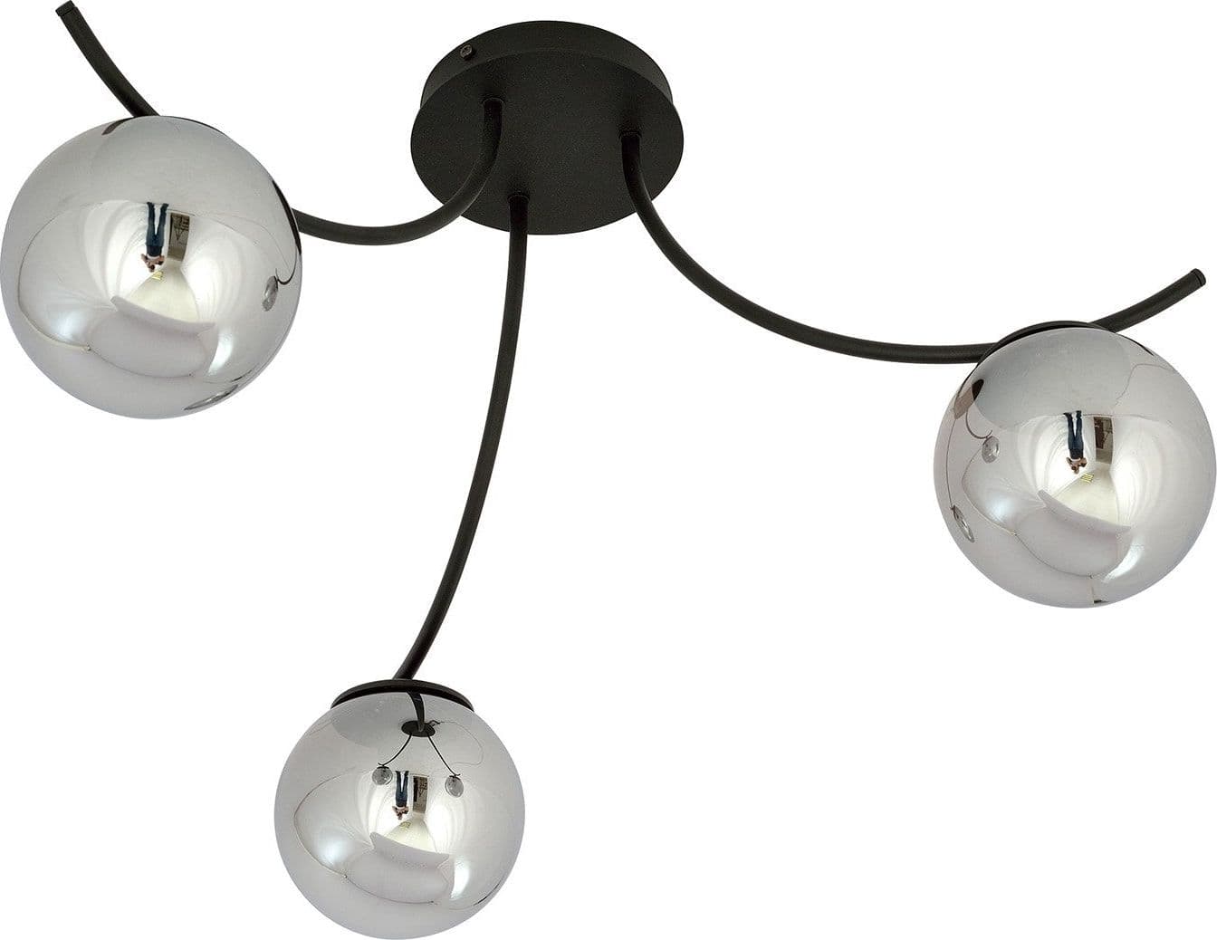 Plafoniera Moderna 3 Luci Boston In Acciaio Nero E Diffusori In Vetro Fumè in Plafoniere LuceArt - Montecorvino Pugliano, commercioVirtuoso.it