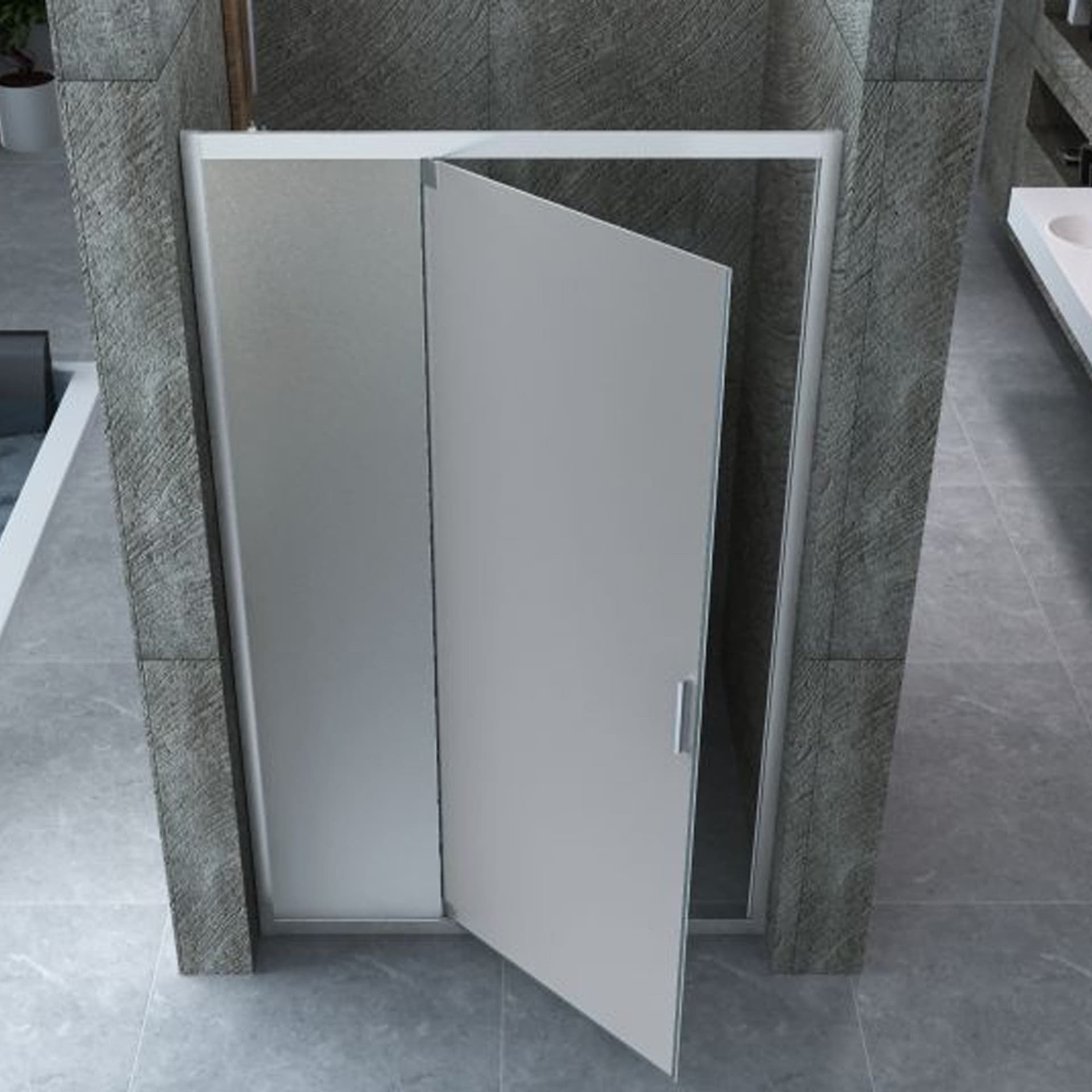 Porta Doccia Semi Battente 6mm Opaco Nicky in Porte doccia Mondialshop - Parabiago, commercioVirtuoso.it