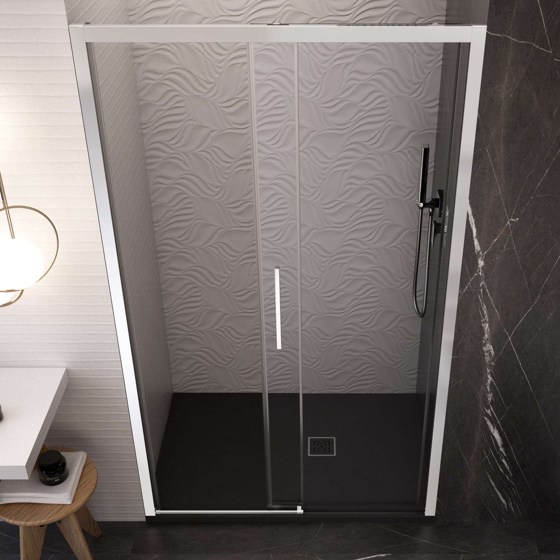 Porta doccia scorrevole nicchia cristallo 6mm h195 anticalcare LAGOA in Porte doccia Mondialshop - Parabiago, commercioVirtuoso.it