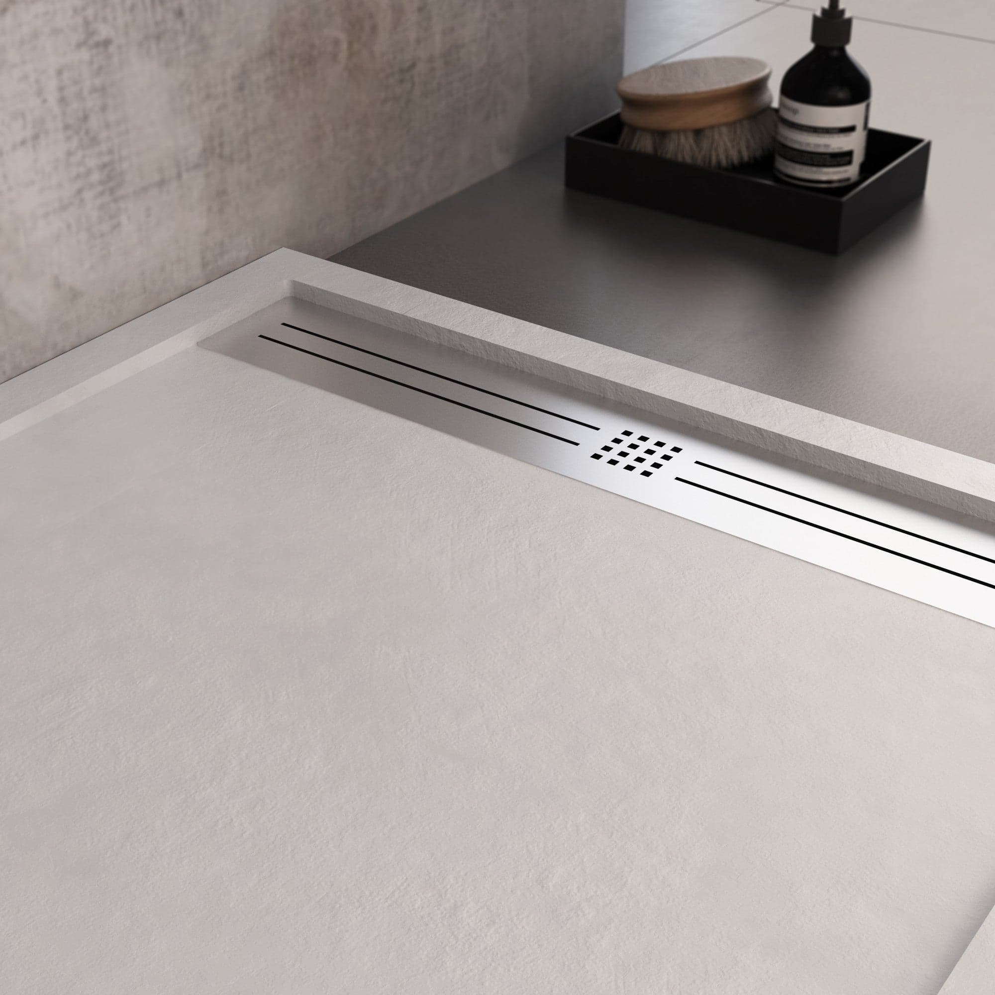 Piatto doccia in marmoresina bianco con scarico laterale griglia inox | Piletta Gratis STAR RELAX in Box doccia Mondialshop - Parabiago, commercioVirtuoso.it