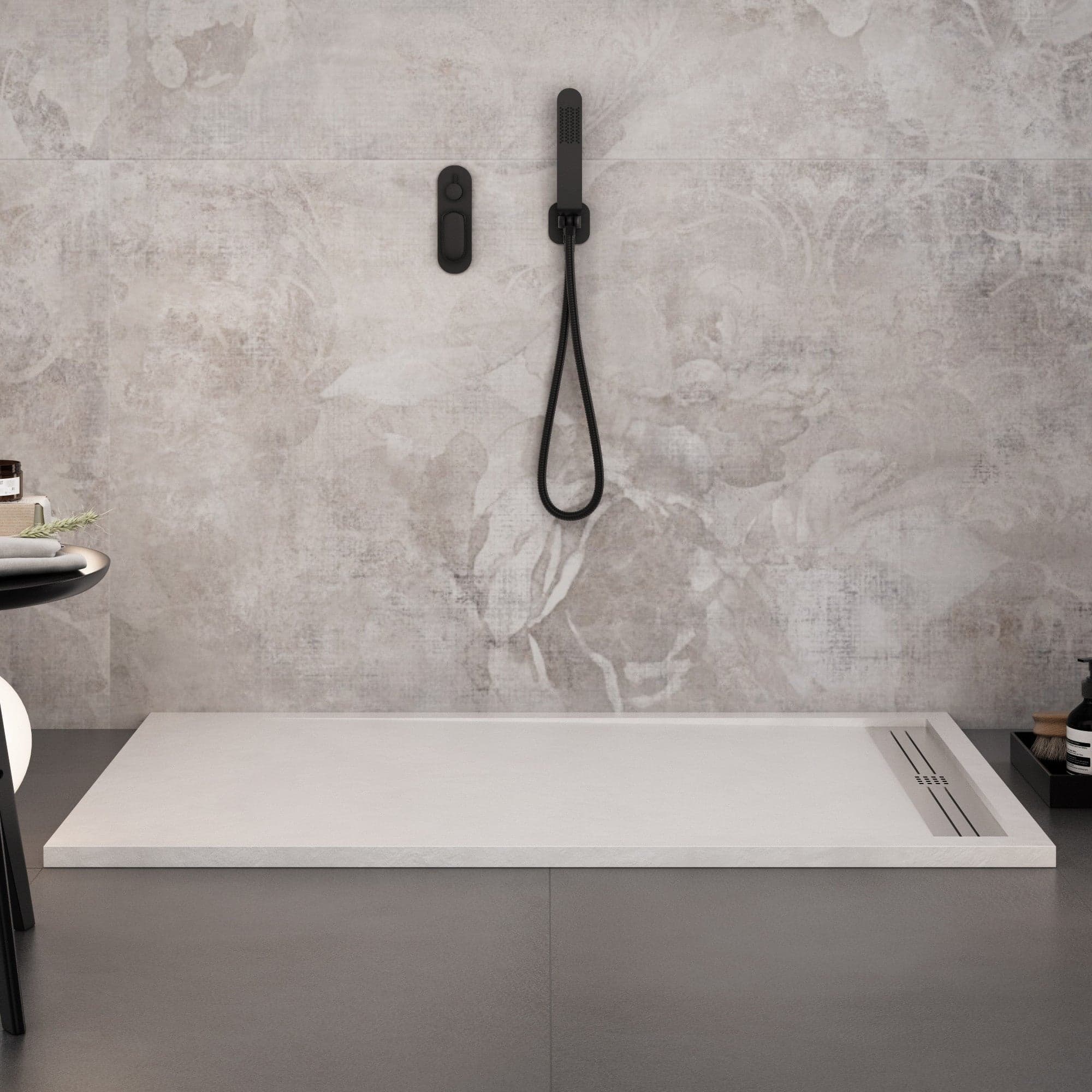 Piatto doccia in marmoresina bianco con scarico laterale griglia inox | Piletta Gratis STAR RELAX in Box doccia Mondialshop - Parabiago, commercioVirtuoso.it