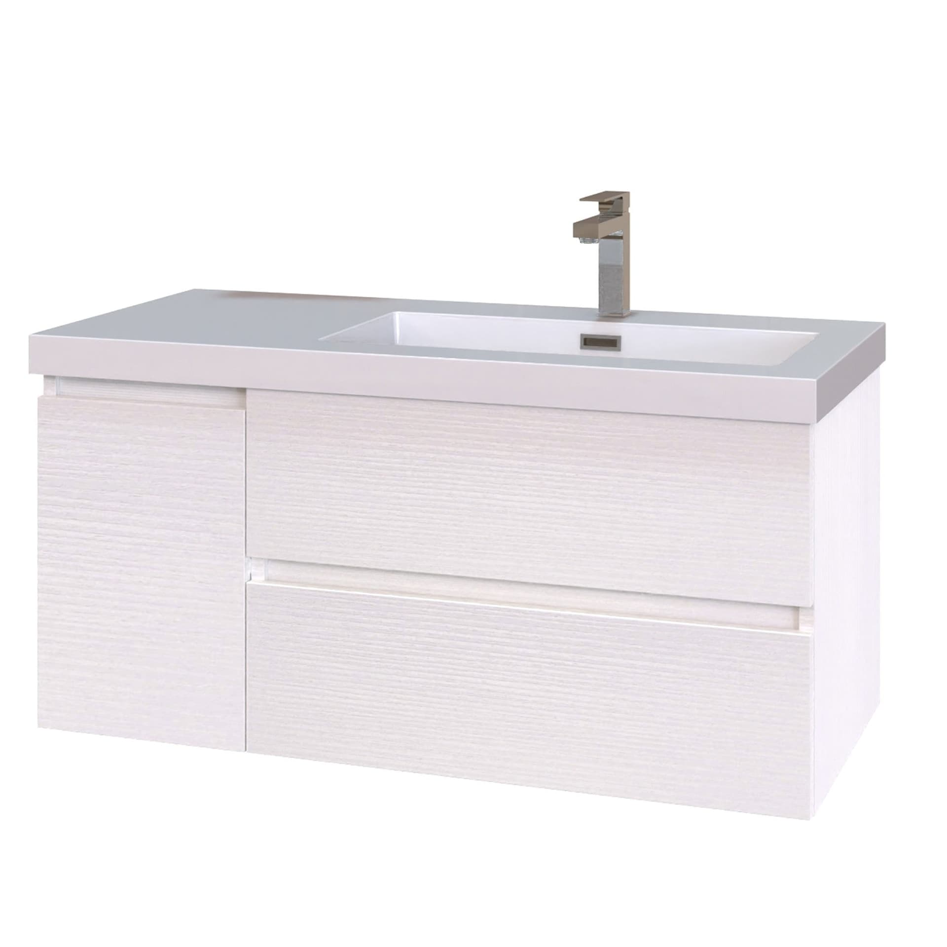 Mobile bagno sospeso bianco 100 specchio mensole lampada MOOD-100 in Armadietti a specchio Mondialshop - Parabiago, commercioVirtuoso.it