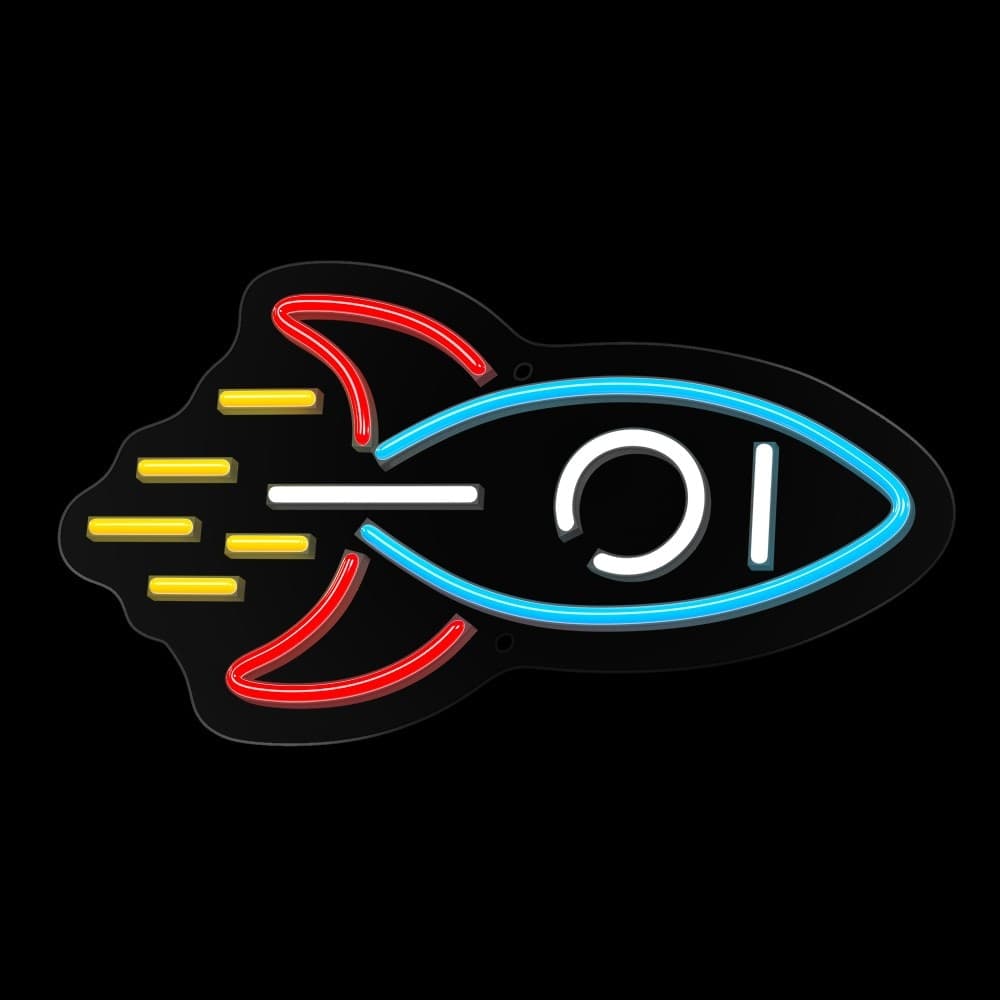 led wall neon missile multicolor connettore usb con regolatore di intensita' dimensioni 230x20x420 in Insegne luminose Tropposmart.it - Genova, commercioVirtuoso.it
