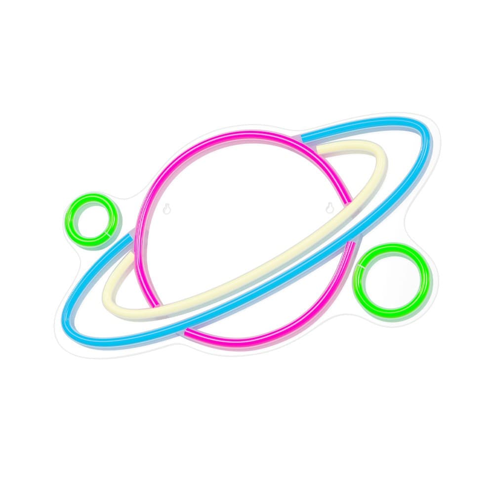 led wall neon saturn multicolor connettore usb con regolatore di intensita' dimensioni 400x16x275 in Insegne luminose Tropposmart.it - Genova, commercioVirtuoso.it