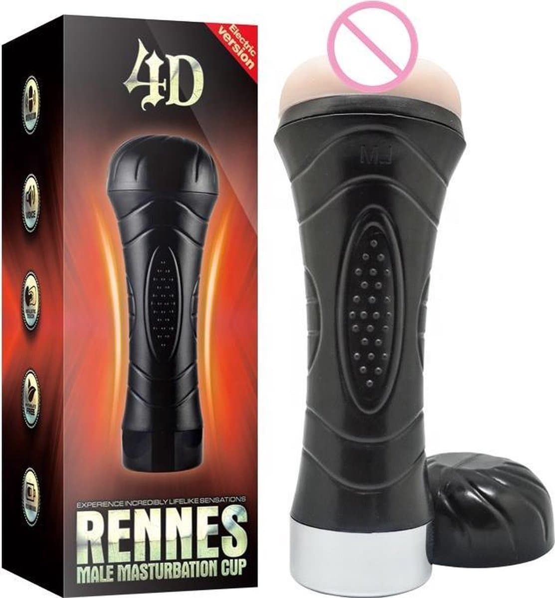 Masturbatore uomo Rennes 4D vagina vibrazioni real touch USB testurizzato stimolante suoni in prodotto Erosdom - Palmi, commercioVirtuoso.it