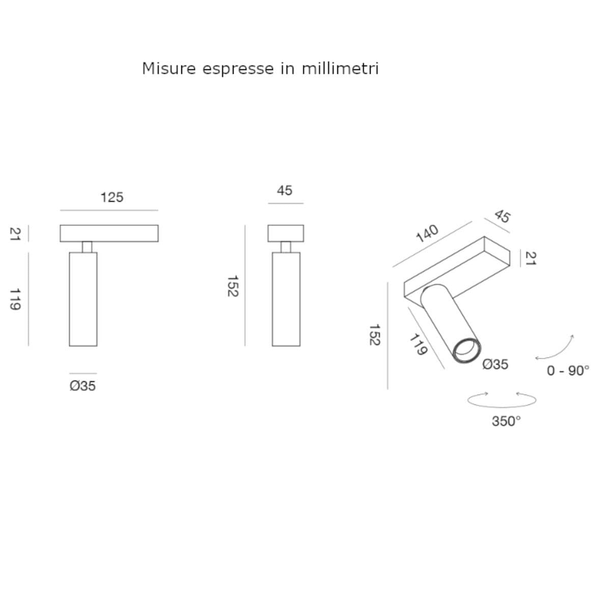 Plafoniera moderna Gea Led GFA1470C LED orientabile alluminio soffitto parete in Plafoniere Lampadari Bartalini - Colle di Val d’Elsa, commercioVirtuoso.it