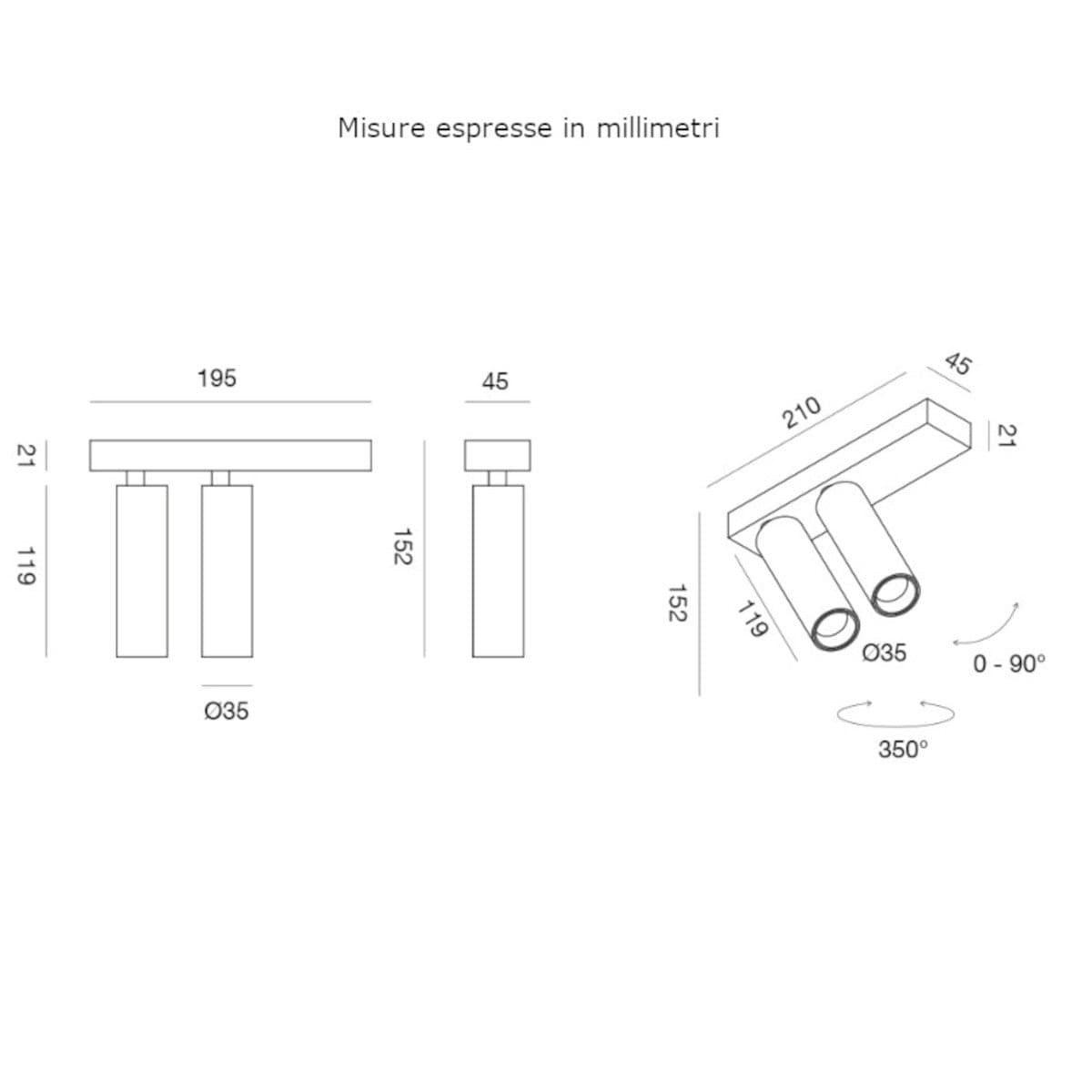 Plafoniera moderna Gea Led GFA1474C LED orientabile alluminio soffitto in Plafoniere Lampadari Bartalini - Colle di Val d’Elsa, commercioVirtuoso.it