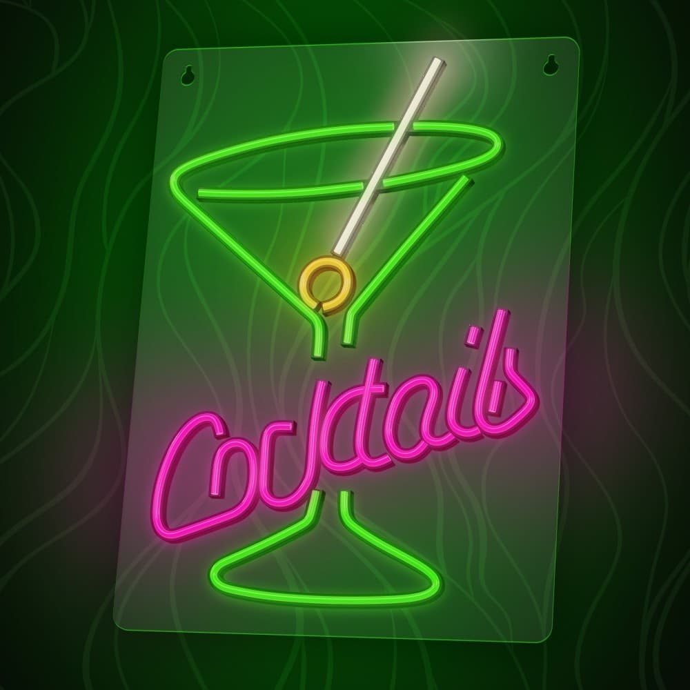 led wall neon coctails multicolor connettore usb con regolatore di intensita' dimensioni 222 x 18 x 420 in Insegne luminose Tropposmart.it - Genova, commercioVirtuoso.it