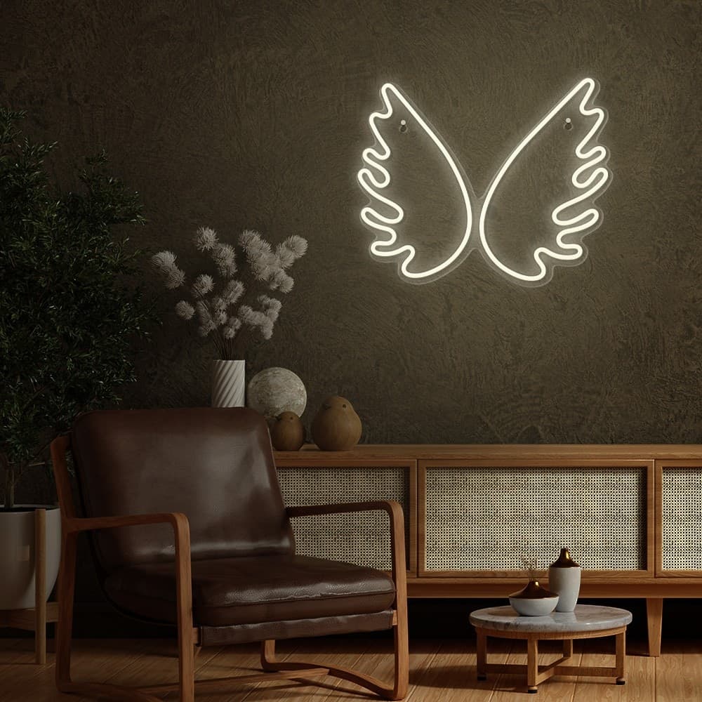 led wall neon ali angelo colore bianco caldo connettore usb dimensioni 395 x 16 x 325 in Nastri LED Tropposmart.it - Genova, commercioVirtuoso.it