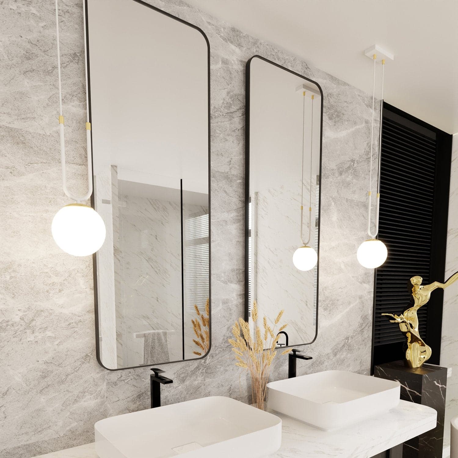 Sospensione Contemporanea 1 Luce Glam Acciaio Bianco Oro E Sfera Vetro Opalino in Lampade a sospensione LuceArt - Montecorvino Pugliano, commercioVirtuoso.it