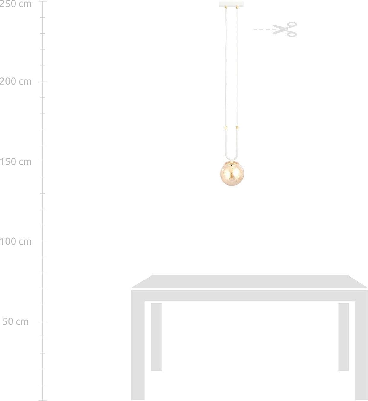 Sospensione Contemporanea 1 Luce Glam Acciaio Bianco Oro E Sfera Vetro Ambra in Lampade a sospensione LuceArt - Montecorvino Pugliano, commercioVirtuoso.it