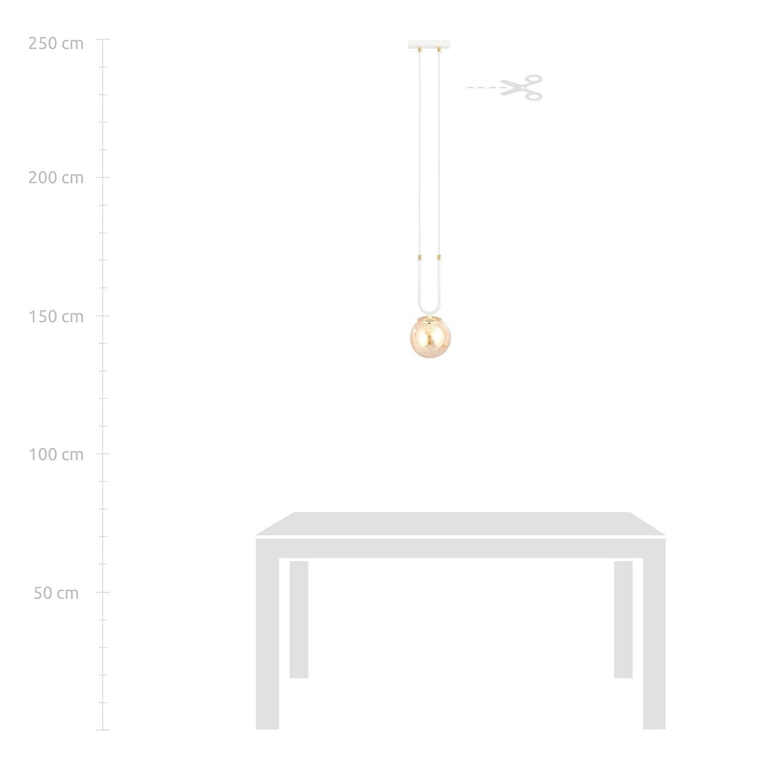 Sospensione Contemporanea 1 Luce Glam Acciaio Bianco Oro E Sfera Vetro Ambra in Lampade a sospensione LuceArt - Montecorvino Pugliano, commercioVirtuoso.it