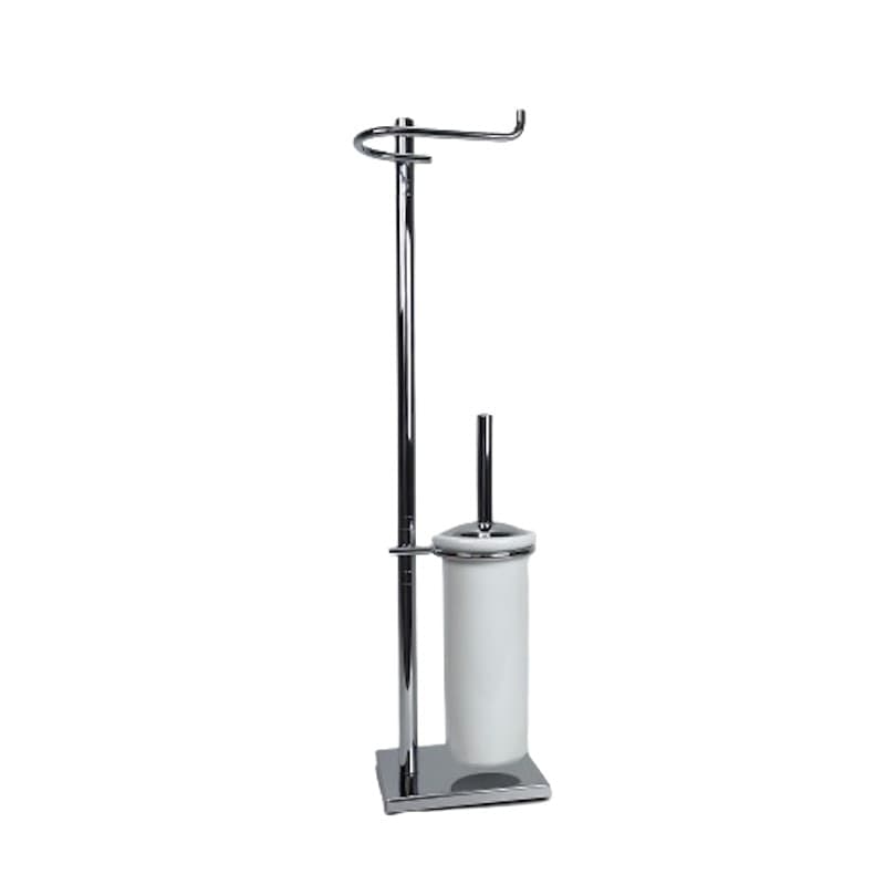 Piantana bagno water in ottone cromato con base rettangolare - piantana bagno in Porta carta igienica Bottiglioni - Colle di Val d’Elsa, commercioVirtuoso.it