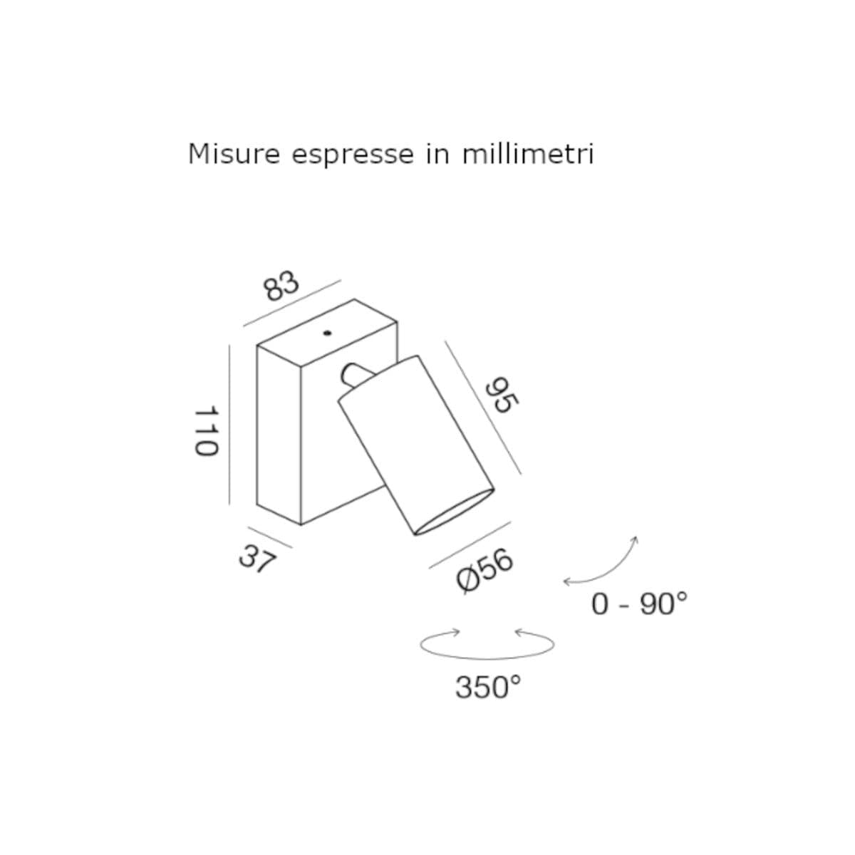 Applique esterno Gea Led GES2072 LED IP65 alluminio spot orientabile classico in Lampade da parete Lampadari Bartalini - Colle di Val d’Elsa, commercioVirtuoso.it