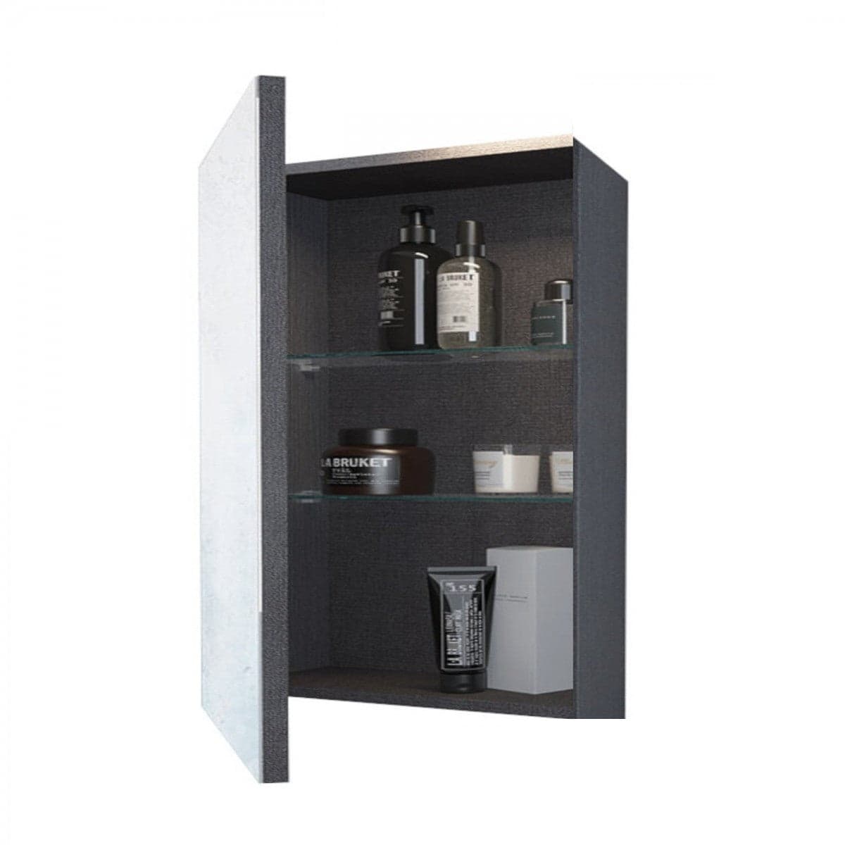 Mobile bagno sospeso 100cm con ripiano a sinistra e specchiera bianco opaco DUBON in Armadietti a specchio Mondialshop - Parabiago, commercioVirtuoso.it