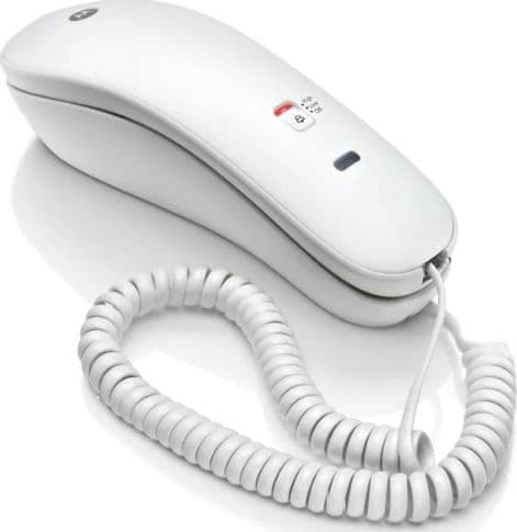 Motorola Voice - Telefono con filo CT50, Design semplice e compatto con funzione radiale, Disattivazione microfono, Montaggio a