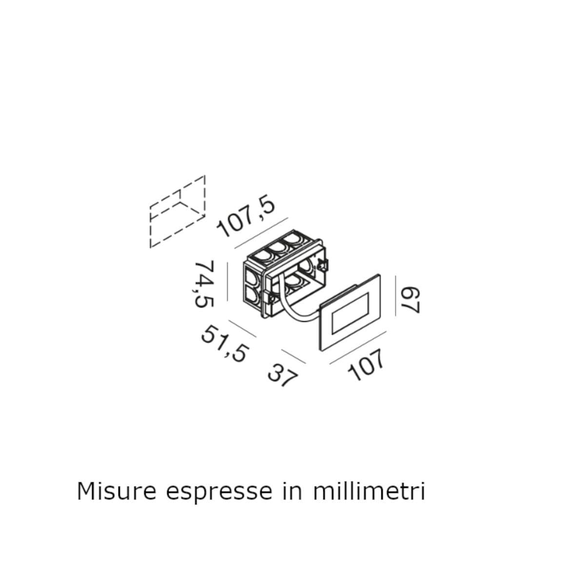 Segnapasso incasso Gea Led GES2130 LED IP54 policarbonato 503 in Lampade da parete Lampadari Bartalini - Colle di Val d’Elsa, commercioVirtuoso.it