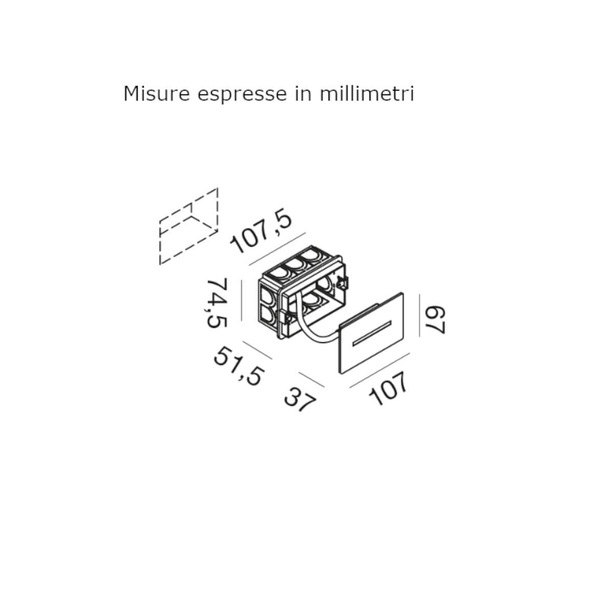 Segnapasso incasso Gea Led GES2141 LED IP54 moderno 503 policarbonato in Lampade da parete Lampadari Bartalini - Colle di Val d’Elsa, commercioVirtuoso.it