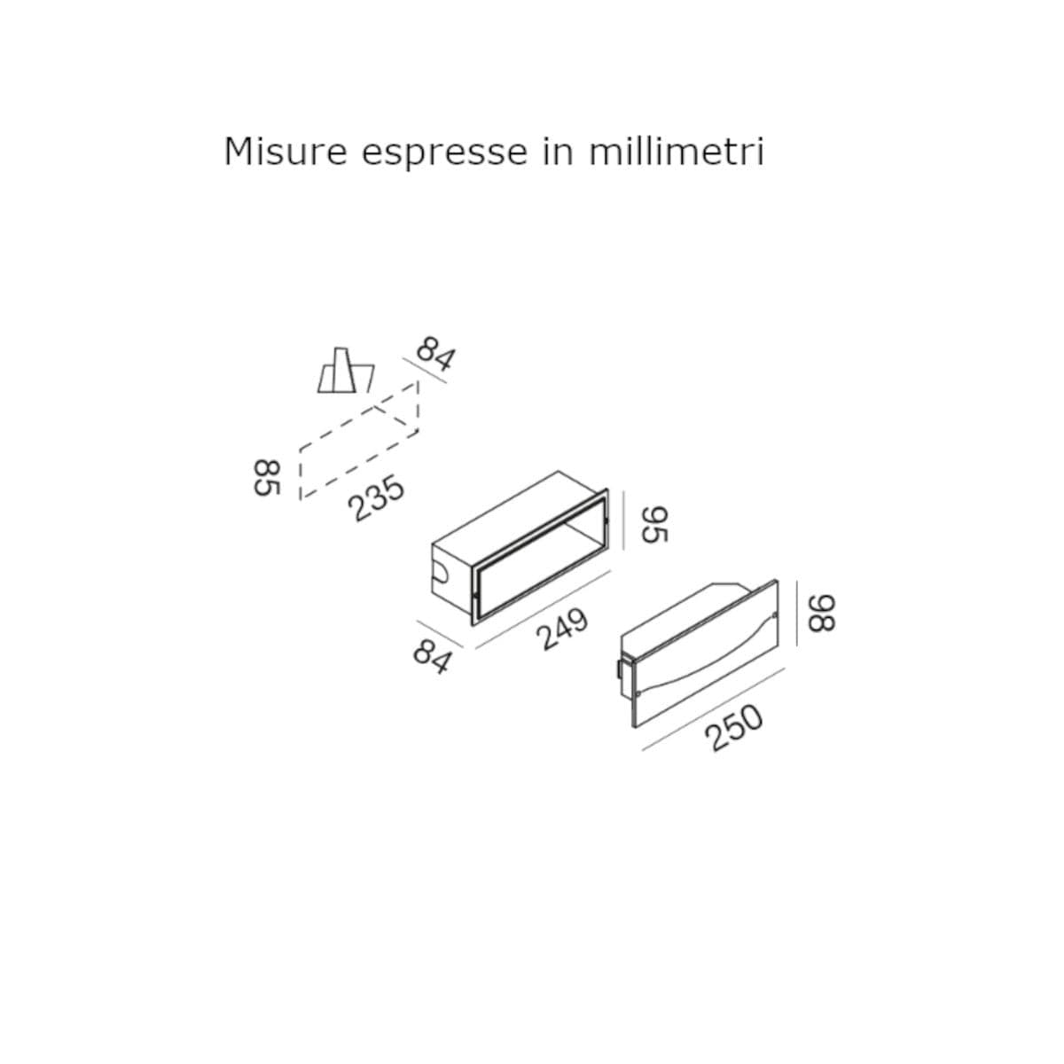 Segnapasso incasso Gea Led GES2001 LED IP65 alluminio moderna in Faretti da soffitto Lampadari Bartalini - Colle di Val d’Elsa, commercioVirtuoso.it
