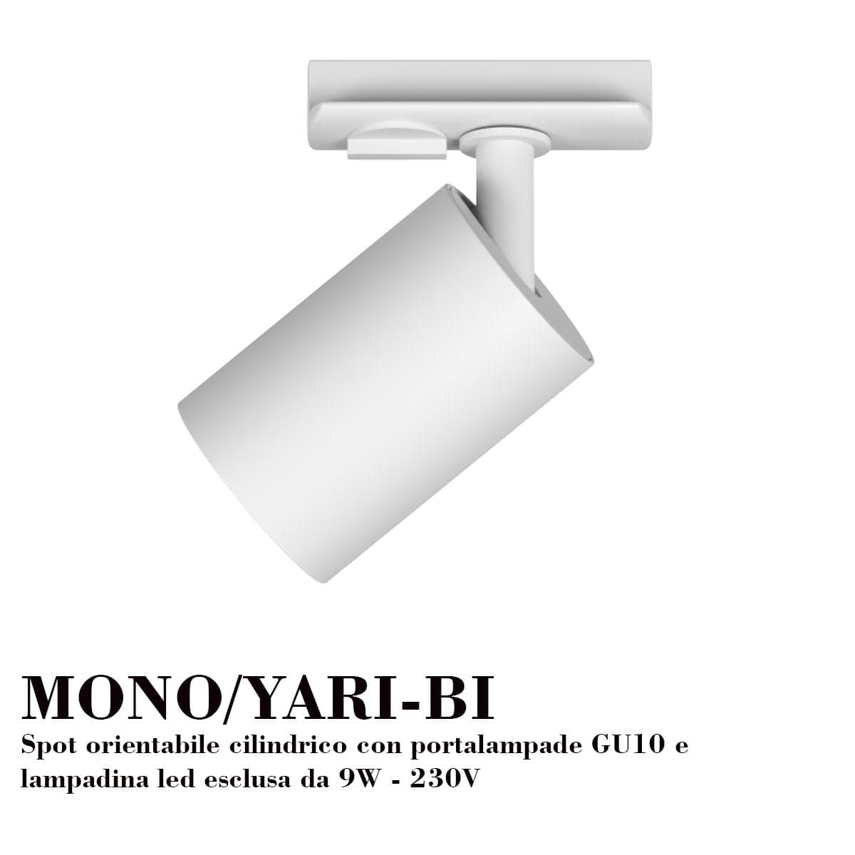 Binario Top Light MONO MIXKIT 200 N BI GU10 LED MODULO INTEGRATO 4000K lampada soffitto faretti orientabili moderno in Faretti da soffitto Lampadari Bartalini - Colle di Val d’Elsa, commercioVirtuoso.it