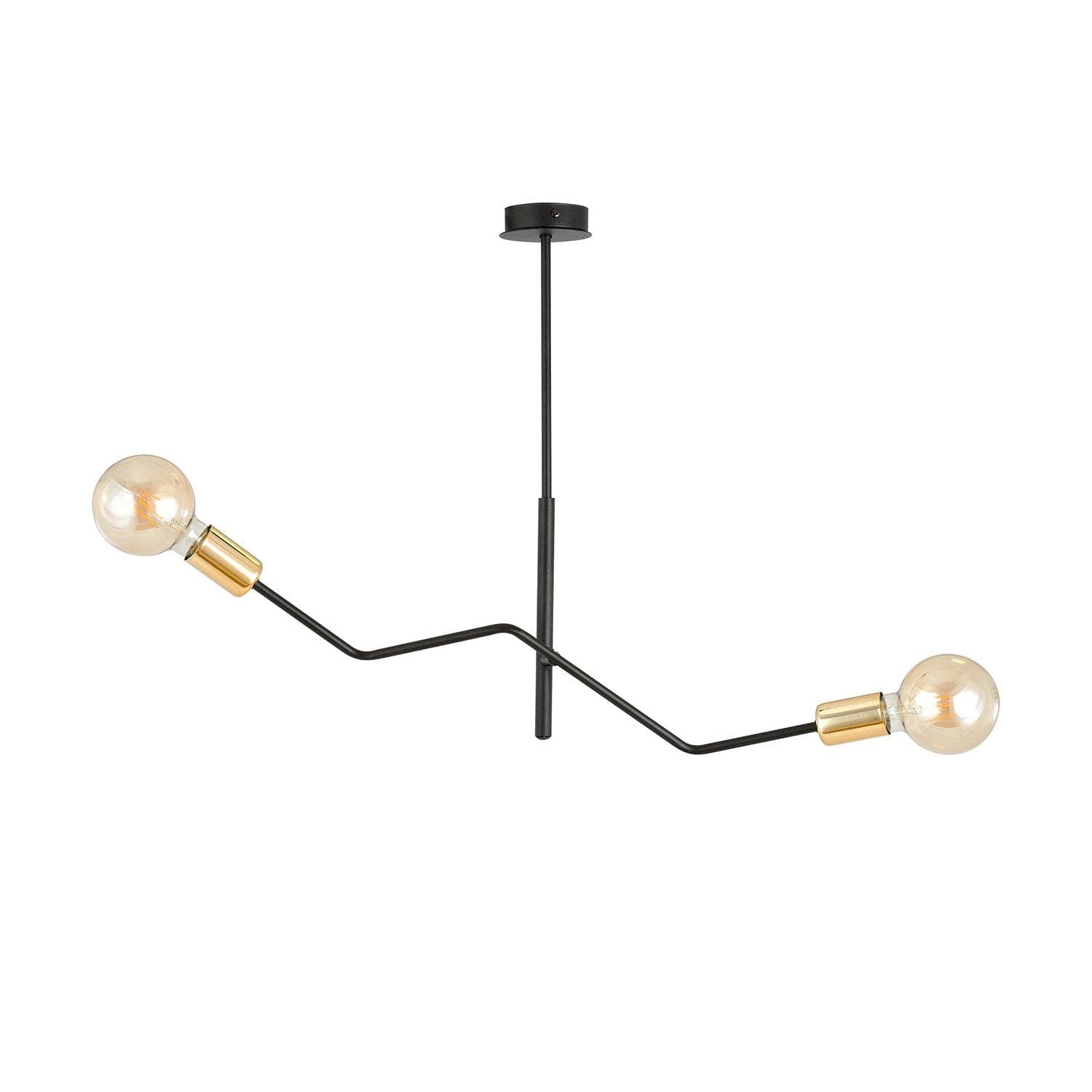 Sospensione Industrial 2 Luci Bolt In Acciaio Nero E Oro Bracci Regolabili in Lampade a sospensione LuceArt - Montecorvino Pugliano, commercioVirtuoso.it