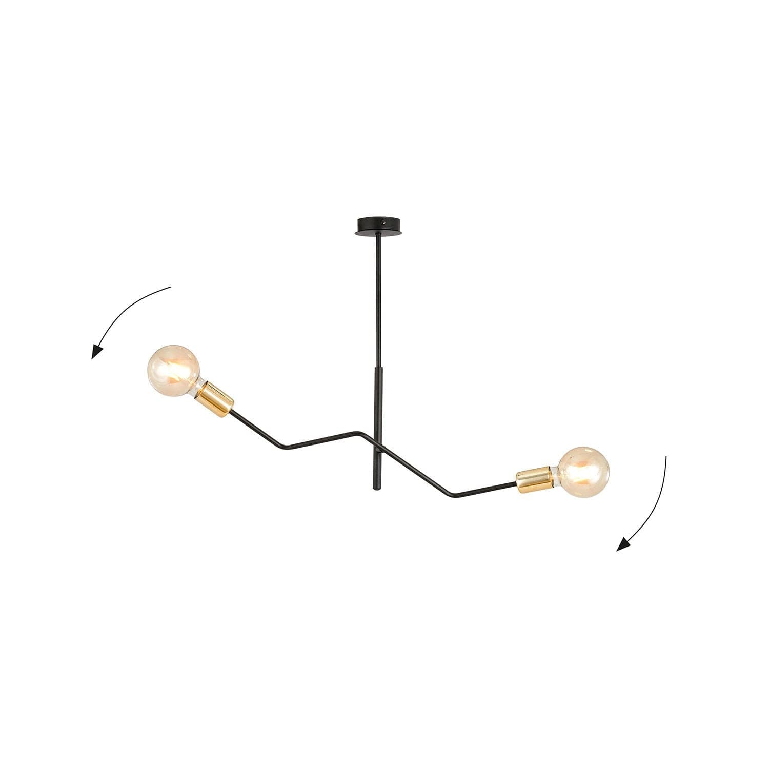 Sospensione Industrial 2 Luci Bolt In Acciaio Nero E Oro Bracci Regolabili in Lampade a sospensione LuceArt - Montecorvino Pugliano, commercioVirtuoso.it