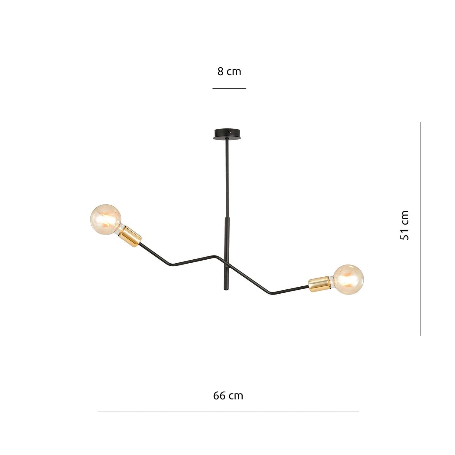 Sospensione Industrial 2 Luci Bolt In Acciaio Nero E Oro Bracci Regolabili in Lampade a sospensione LuceArt - Montecorvino Pugliano, commercioVirtuoso.it