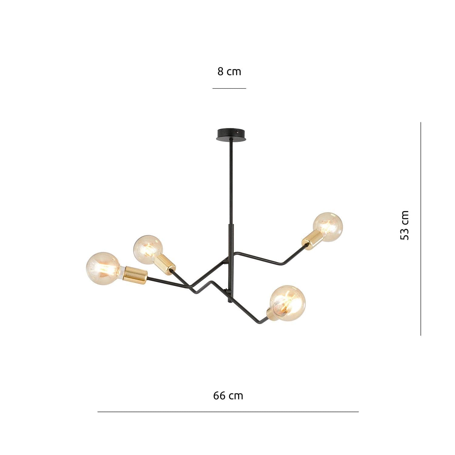 Sospensione Industrial 4 Luci Bolt In Acciaio Nero E Oro Bracci Regolabili in Lampade a sospensione LuceArt - Montecorvino Pugliano, commercioVirtuoso.it