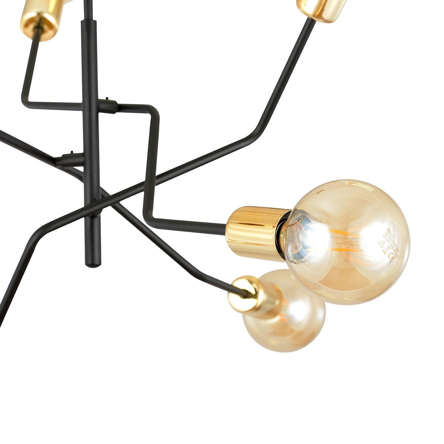 Sospensione Industrial 6 Luci Bolt In Acciaio Nero E Oro Bracci Regolabili in Lampade a sospensione LuceArt - Montecorvino Pugliano, commercioVirtuoso.it