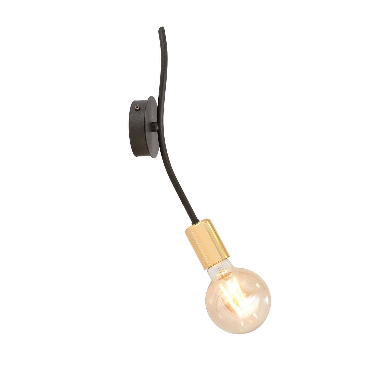 Applique Industrial 1 Luce Bolt In Acciaio Nero E Oro A Braccio in Applique LuceArt - Montecorvino Pugliano, commercioVirtuoso.it