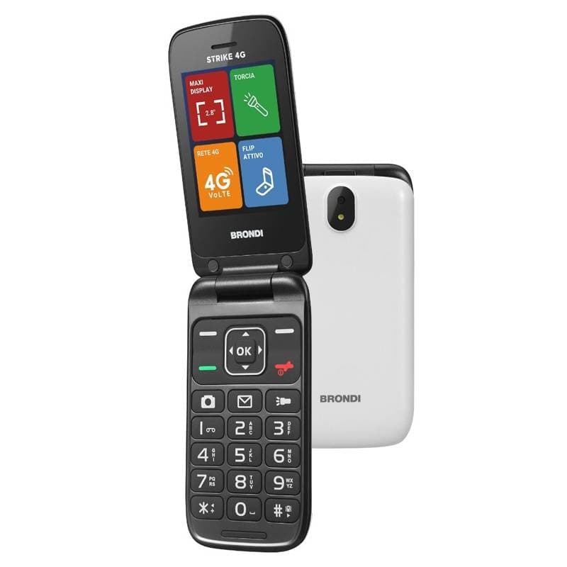 Brondi Strike 4G bianco, torcia, fotocamera, flip attivo,bluetooth - 2
