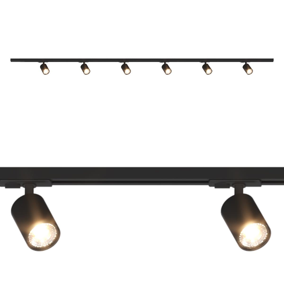 Binario Top Light MONO YARIKIT 200 NE GU10 LED lampada soffitto faretti spot orientabili moderno in Faretti da soffitto Lampadari Bartalini - Colle di Val d’Elsa, commercioVirtuoso.it