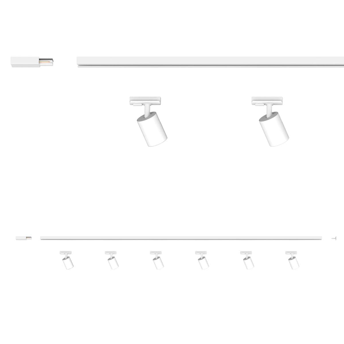 Binario Top Light MONO YARIKIT 200 NE GU10 LED lampada soffitto faretti spot orientabili moderno in Faretti da soffitto Lampadari Bartalini - Colle di Val d’Elsa, commercioVirtuoso.it