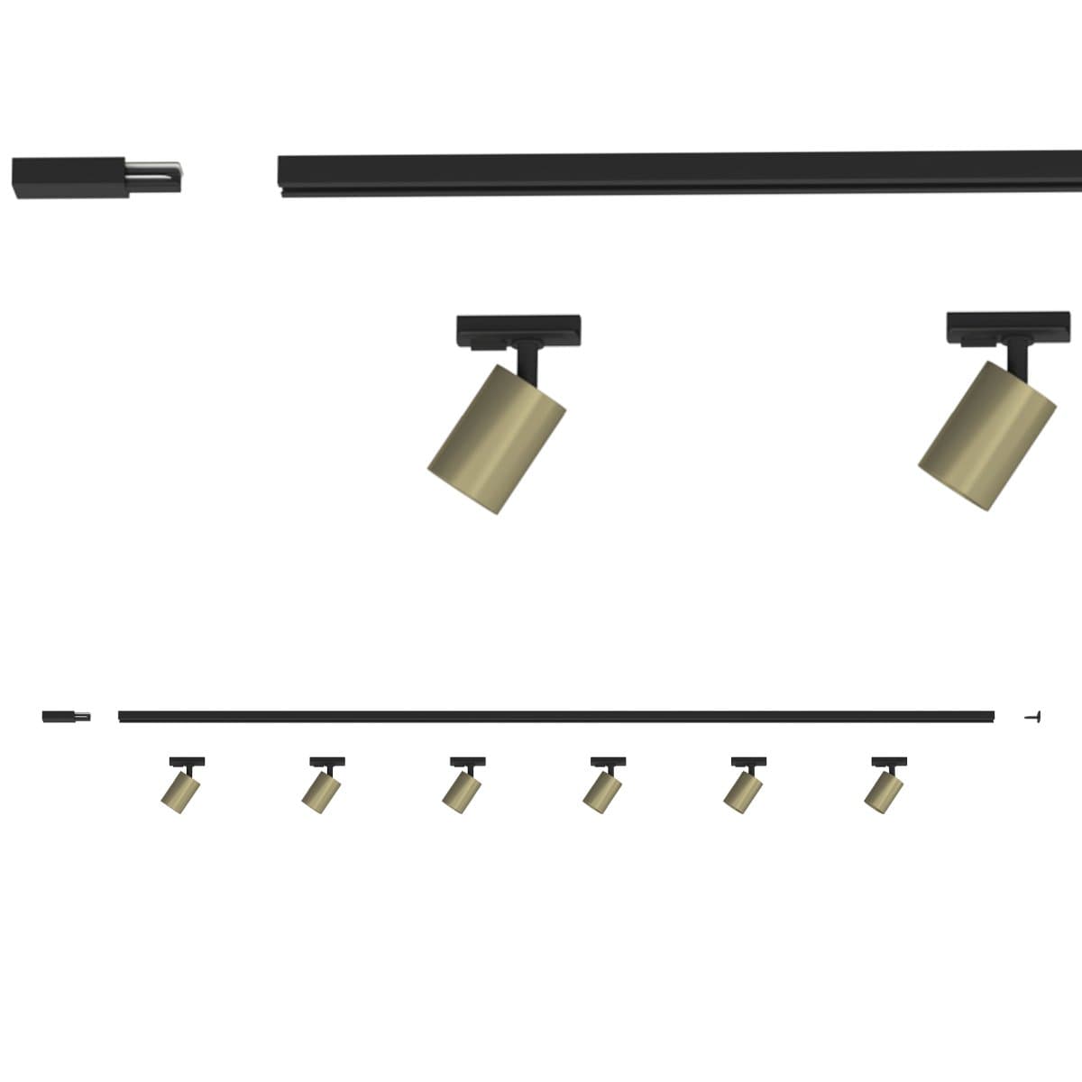 Binario Top Light MONO YARIKIT 200 NE GU10 LED lampada soffitto faretti spot orientabili moderno in Faretti da soffitto Lampadari Bartalini - Colle di Val d’Elsa, commercioVirtuoso.it